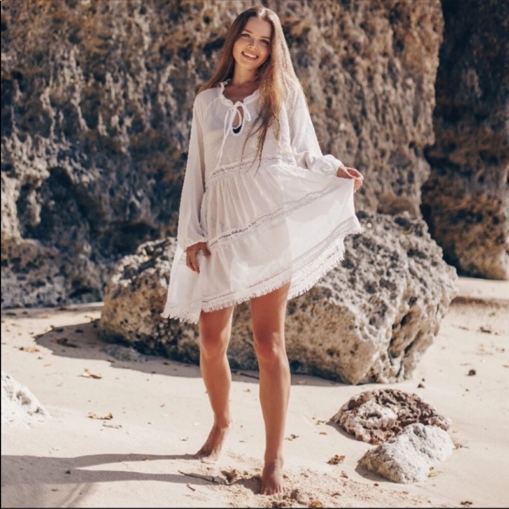 Boho Cottagecore Long Sleeve Sheer - Picture 5 of 7